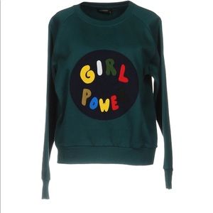 Eleven Paris Girl Power Green Sweatshirt Small